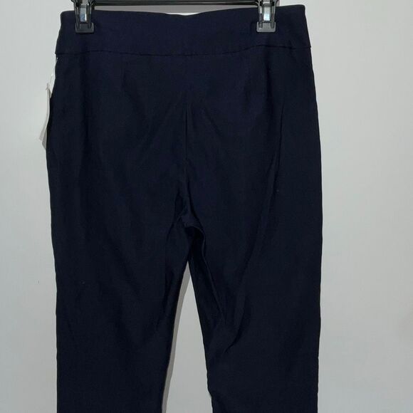 Jenna Rose Women's Navy Blue Lace Hem Pull On Cropped Pants Size Small NWT - Picture 7 of 11